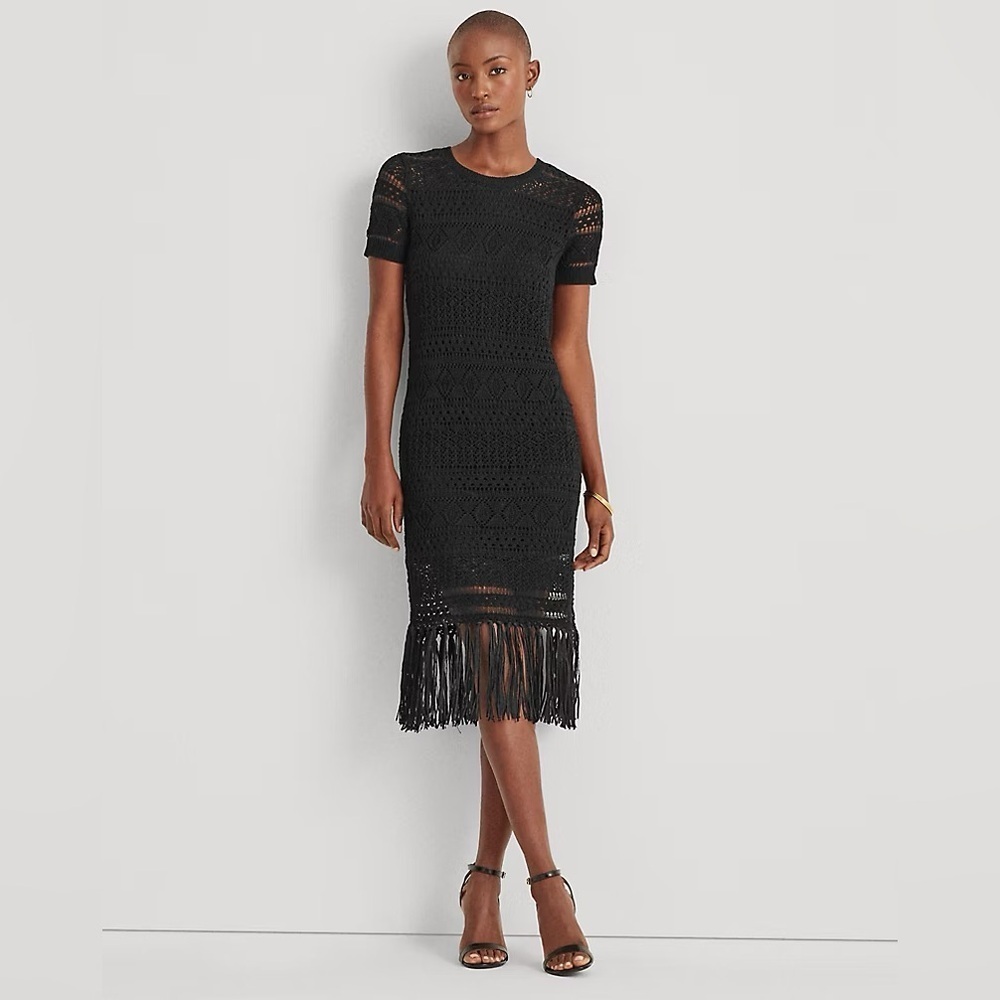 LAUREN RALPH LAUREN | Crochet & Fringe Dress
